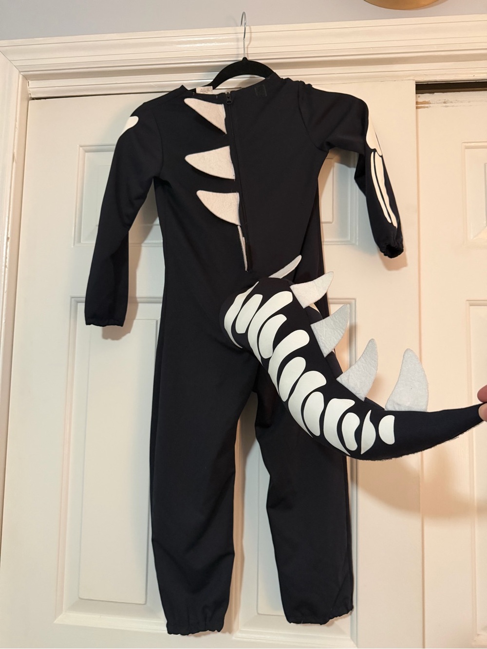 Pottery Barn Kids Dinosaur Skeleton Costume size 4-6, jumpsuit and mask